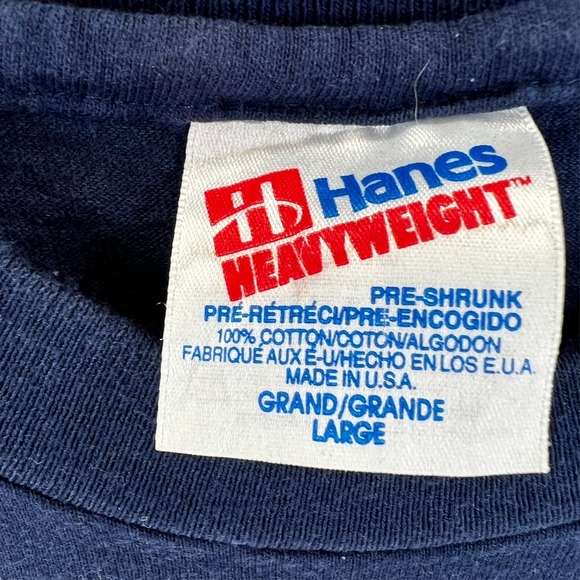 Vintage 90s Cape Cod MA Light House Graphic T-Shirt Navy Adult Large Hanes USA - Picture 11 of 14